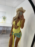 AMALFI LIMONCELLO MIX THREE PIECE WRAP KINI SET