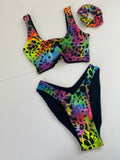 MINIMAL BIKINI WITH MATCHING SCRUNCHIE - MYSTICAL SNOWCAT (UK 8)