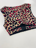 THE BUCKLE CROP - NUDE + RED CHEETAH (UK 8)