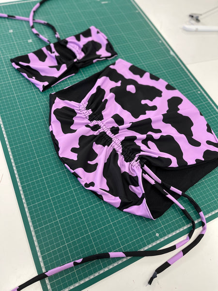 LILAC COW PRINT CO-ORD (UK 8)