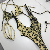 THE WRAP KINI TWO PIECE - LEMON ANIMAL MIX (custom colours available)